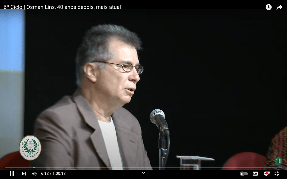Conferência ABL: “Osman Lins, 40 anos depois, mais&nbsp;atual”