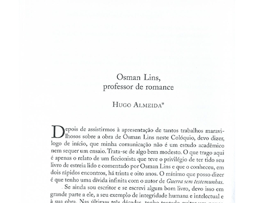Osman Lins, professor de&nbsp;romance