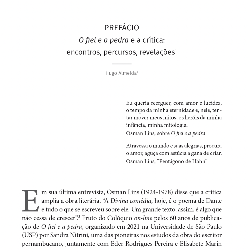 Prefácio de “O fiel e a pedra…”