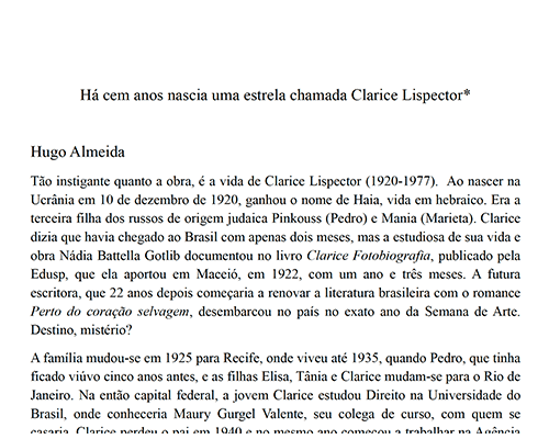Sobre Clarice Lispector